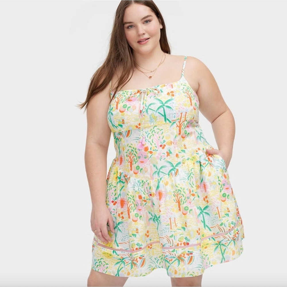 NWT Roller Rabbit for Target Vacation Drop Waist Mini Dress Tropical Sundress XL